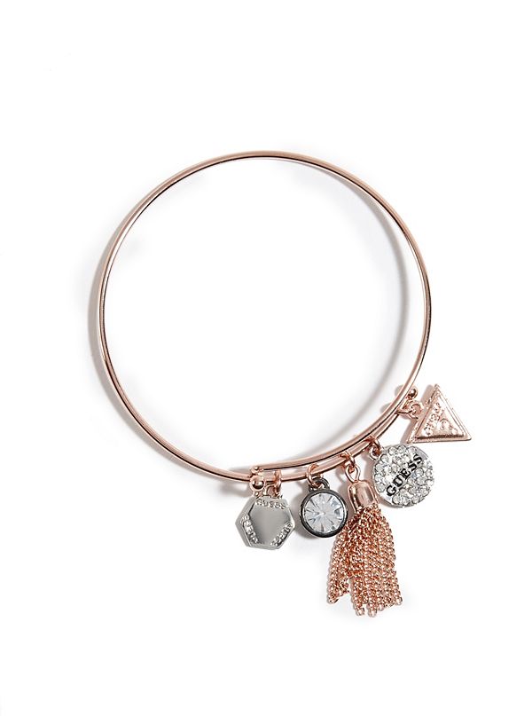 Rose Gold-Tone Delicate Charm Bracelet | GUESS.com