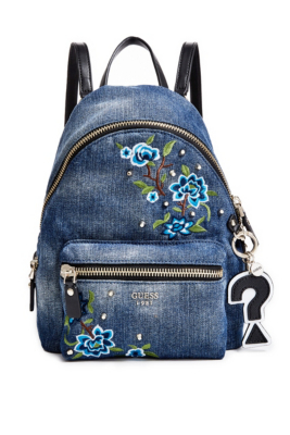 Leeza Denim Mini Backpack | GUESS.ca
