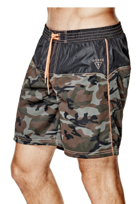 Mesh Camo Board Shorts GUESS.ca