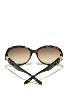 Round ChainTemple Sunglasses
