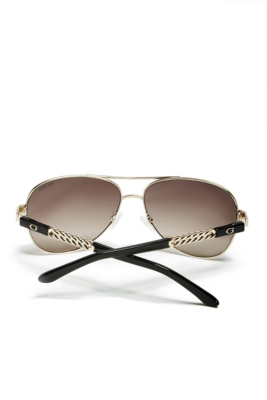 ChainTrim Metal Aviator Sunglasses