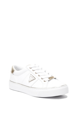 guess shoes white and gold