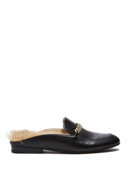 white loafer slides