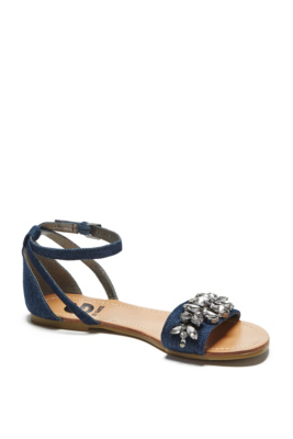 Lawful Embellished Denim Sandals | GuessFactory.com