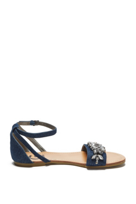 Lawful Embellished Denim Sandals | GuessFactory.com