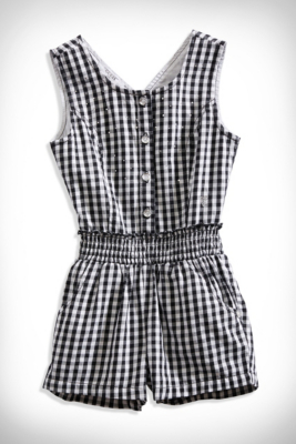 Little Girl OpenBack Gingham Romper (26x)