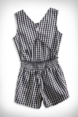 Little Girl OpenBack Gingham Romper (26x)