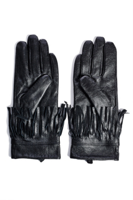 Leather Fringe Gloves