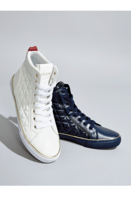 Melo Quilted High-Top Sneakers | GUESS.com