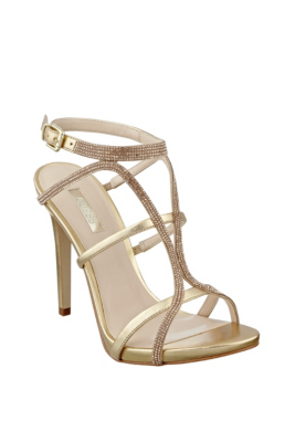 Adalee Metallic Strappy Heels | GUESS.com