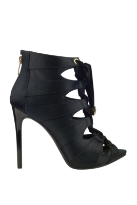 satin lace up boots