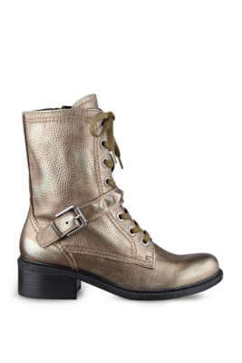 metallic combat boots women's