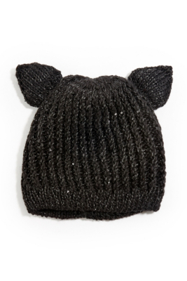 black glitter beanie