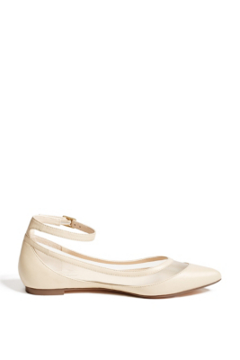 white mesh flats