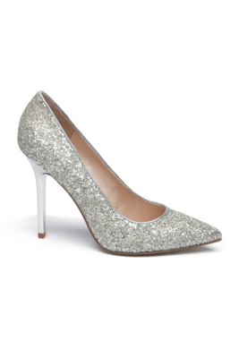 Neodan Silver Glitter Pumps | GUESS.ca