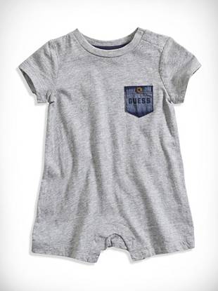 Newborn Boy Printed-Pocket Playsuit (0-9M) | GUESS.com