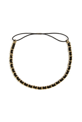 Gold-Tone Ribbon & Chain Woven Headband