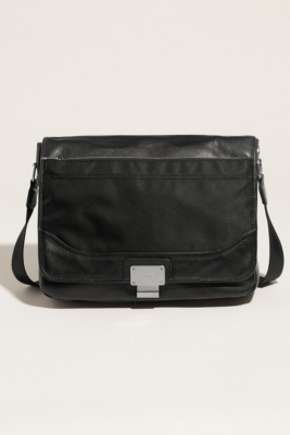 Never Without Leather and Nylon Messenger Bag | GUESS.com
