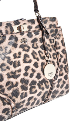 georgie leather and leopard glitter mesh trainer