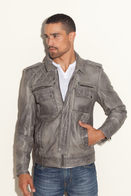 guess leather jacket mens