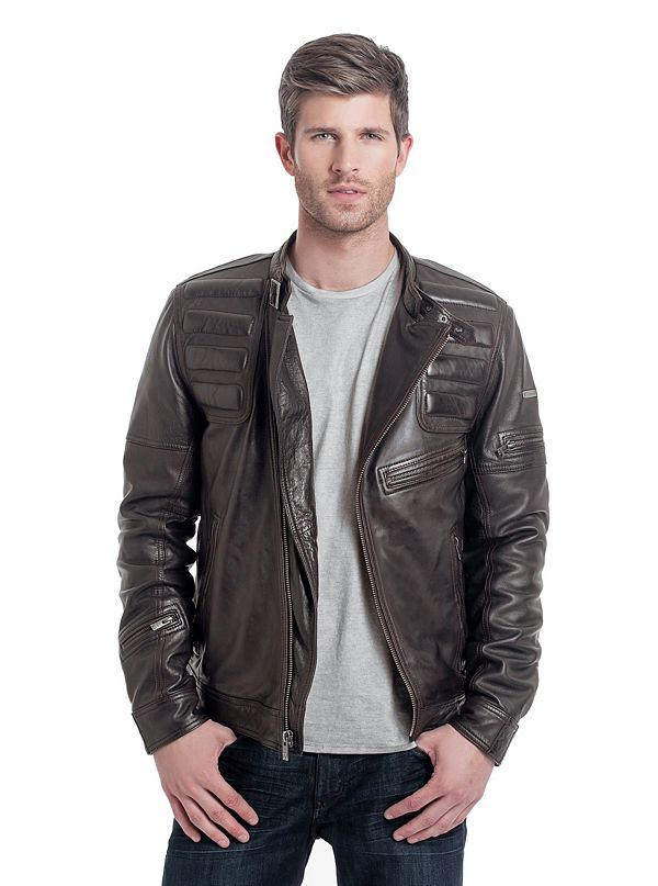 Jensen Leather Jacket | GUESS.com
