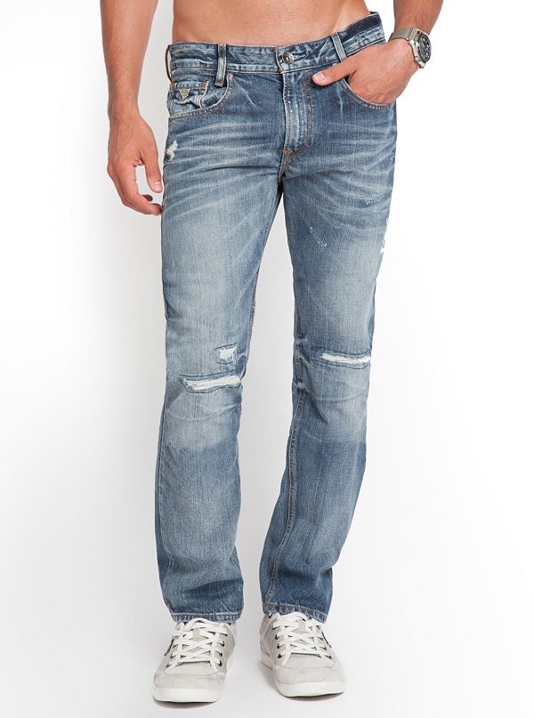 Alameda Slim Tapered Jeans in Destroyed Adversary Wash, 32 Inseam ...