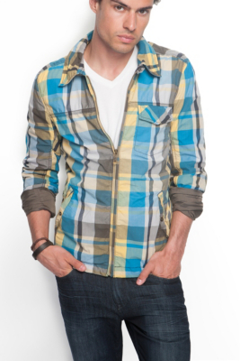 Printed Plaid Jacket