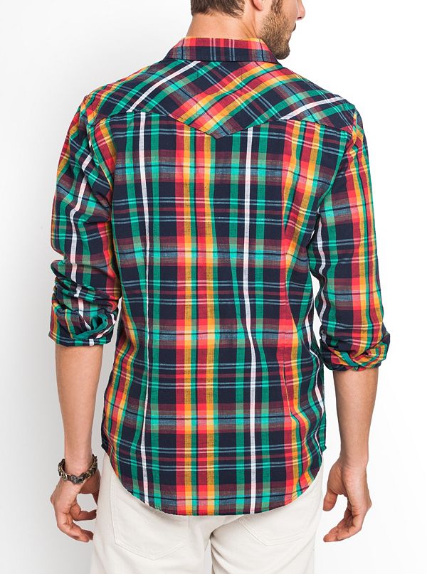 Austin Long-Sleeve Slim-Fit Highland Shirt | GUESS.com