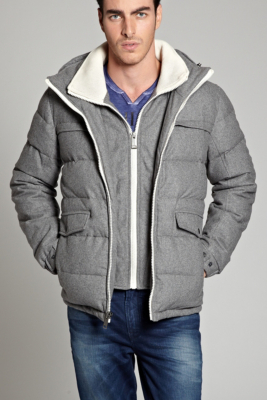 guess men's reversible puffer jacket