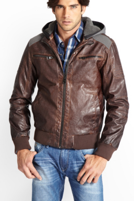 Hooded Pieced Bomber Jacket | GUESS.ca