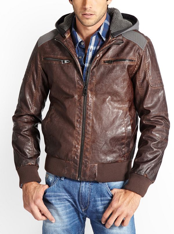 Hooded Pieced Bomber Jacket | GUESS.ca