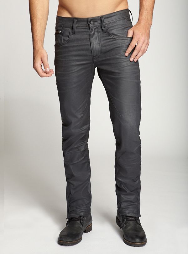 Vernon Slim-Fit Moto Jeans with Contoured Leg | GUESS.com