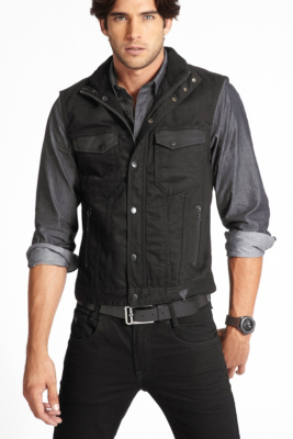 Black Denim Vest | GUESS.ca