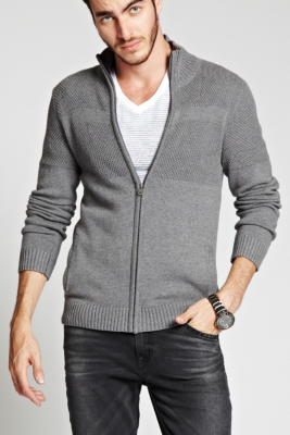 Dawson Full-Zip Mock-Neck Sweater | GUESS.ca