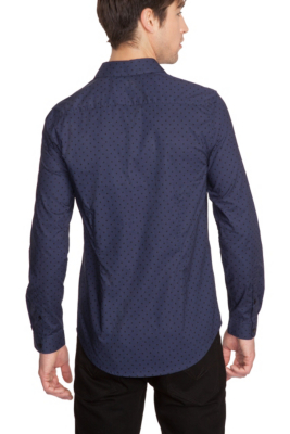 Long-Sleeve Tonal Dot Shirt | GUESS.com