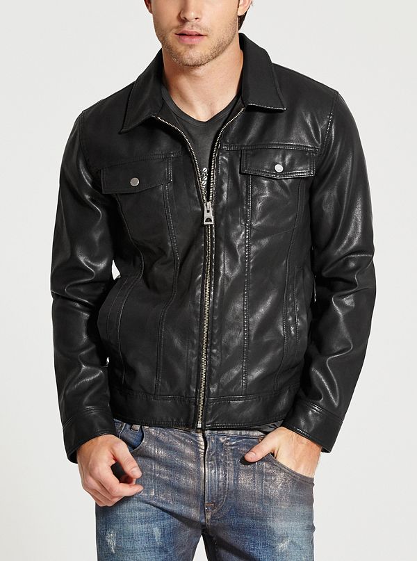 Dillon Faux-Leather Jacket | GUESS.ca