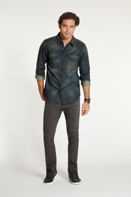 Logan Regular-Fit Long-Sleeve Denim Shirt | GUESS.com