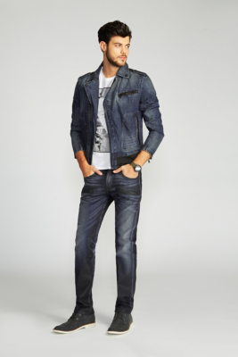 Moto Denim Jacket in Newcomer Wash | GUESS.com