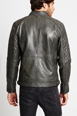 Quilted Genuine Leather Jacket 