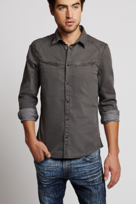 Heavyweight twill and a casual slim fit make this shirt the perfect ...
