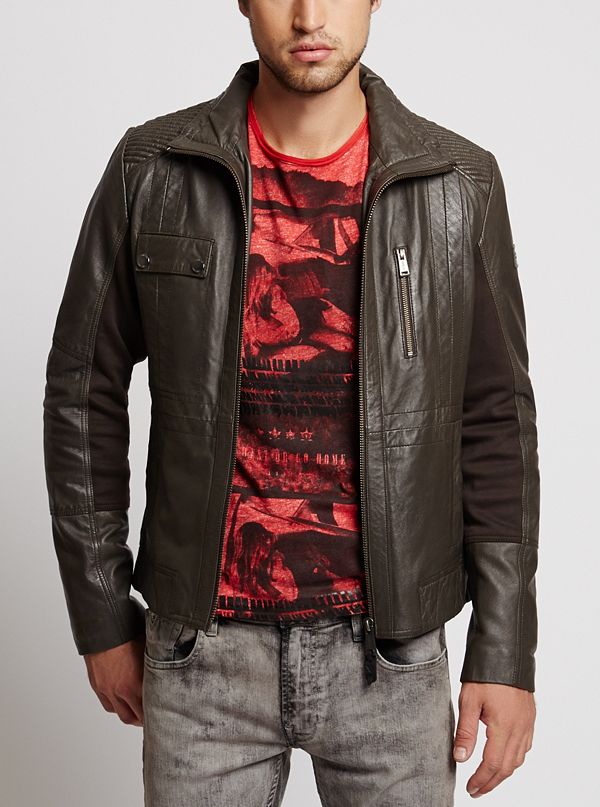 guess genuine leather jacket