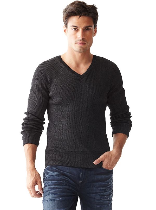 Kevin Long-Sleeve Double-Layer Sweater | GUESS.com