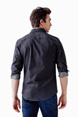 Essential Denim Chambray SlimFit Shirt GUESS.ca