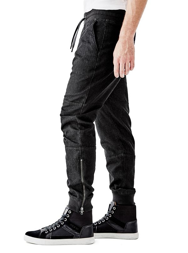 FleX Denim Seamed Jogger Pants with Silicone Rinse | GUESS.com