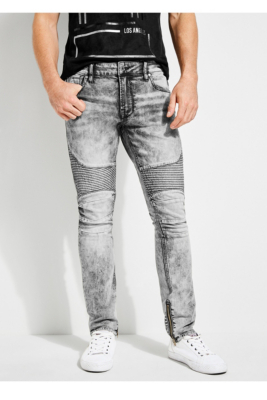 Acid Wash Moto Skinny Jeans | GUESS.com