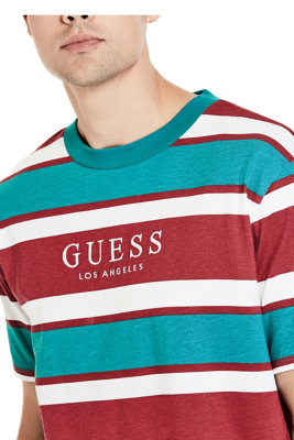 green and red guess shirt