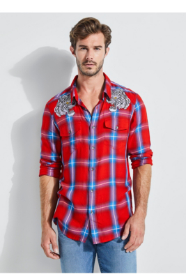 guess checkered shirt