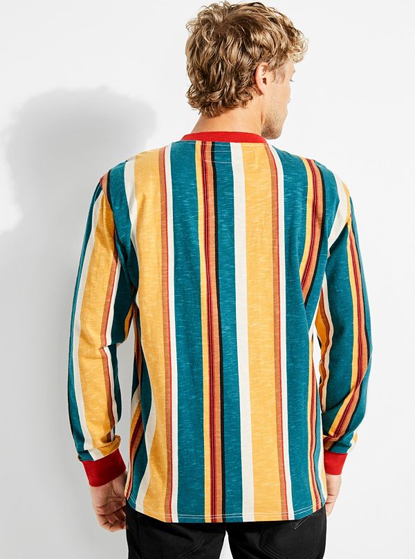 GUESS Originals Oversized Sayer Striped Long-Sleeve Tee | GUESS.com