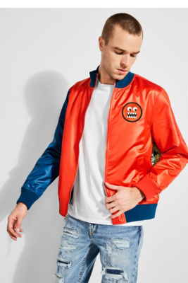 GUESS x J Balvin Satin Logo Bomber Jacket