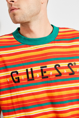 GUESS x J Balvin Oversized Striped Logo Tee | GUESS.com